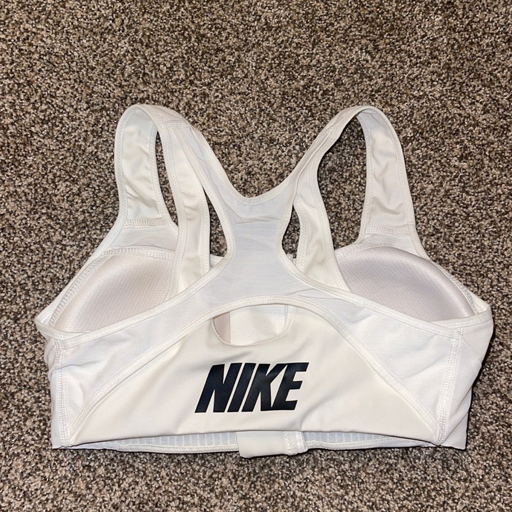 White Nike sports bra